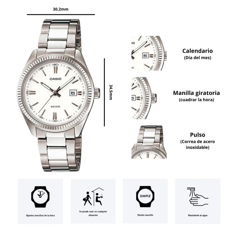 Reloj Casio Modelo LTP-1302D-7A1 Diseño Elegante