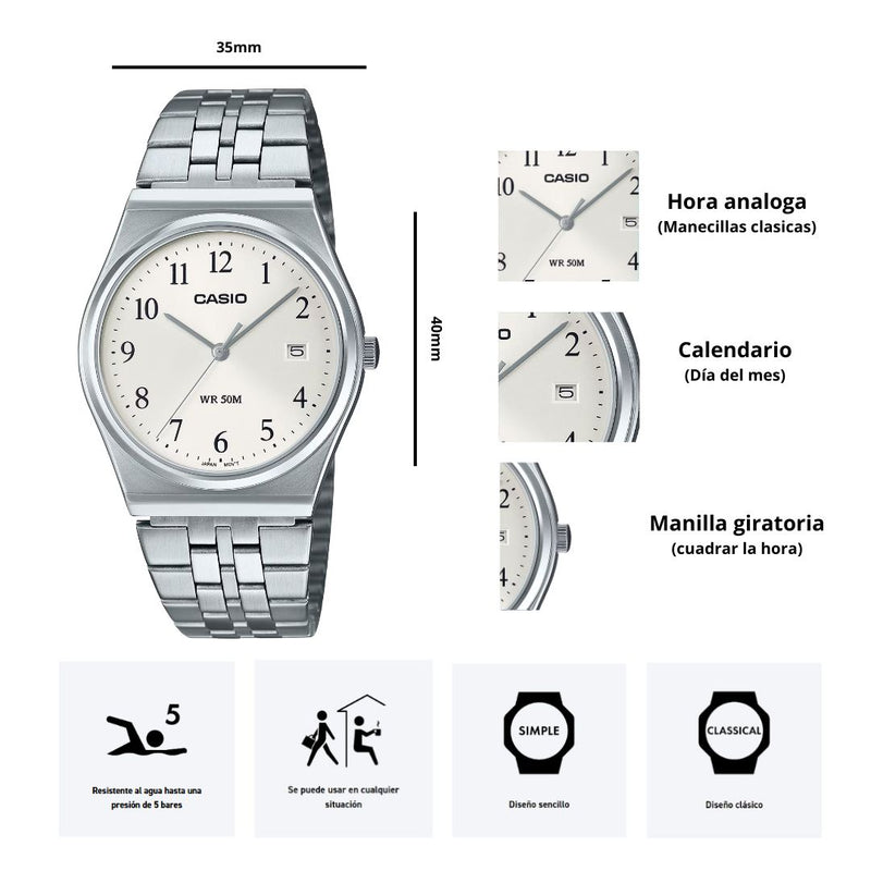 Casio Referencia MTP-B145D-7B Diseño Elegante