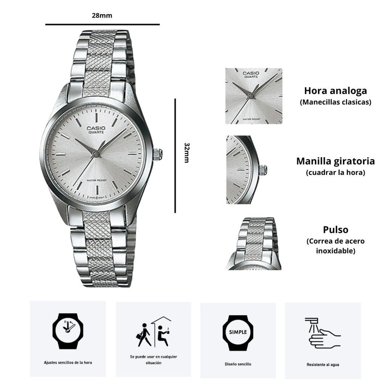 Reloj Casio Modelo LTP-1274D-7A Diseño Elegante