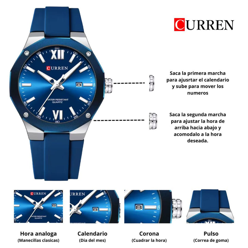 Reloj CURREN 8465 Elegante Para Hombre - Azul