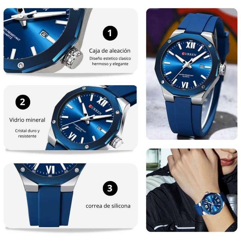 Reloj CURREN 8465 Elegante Para Hombre - Azul