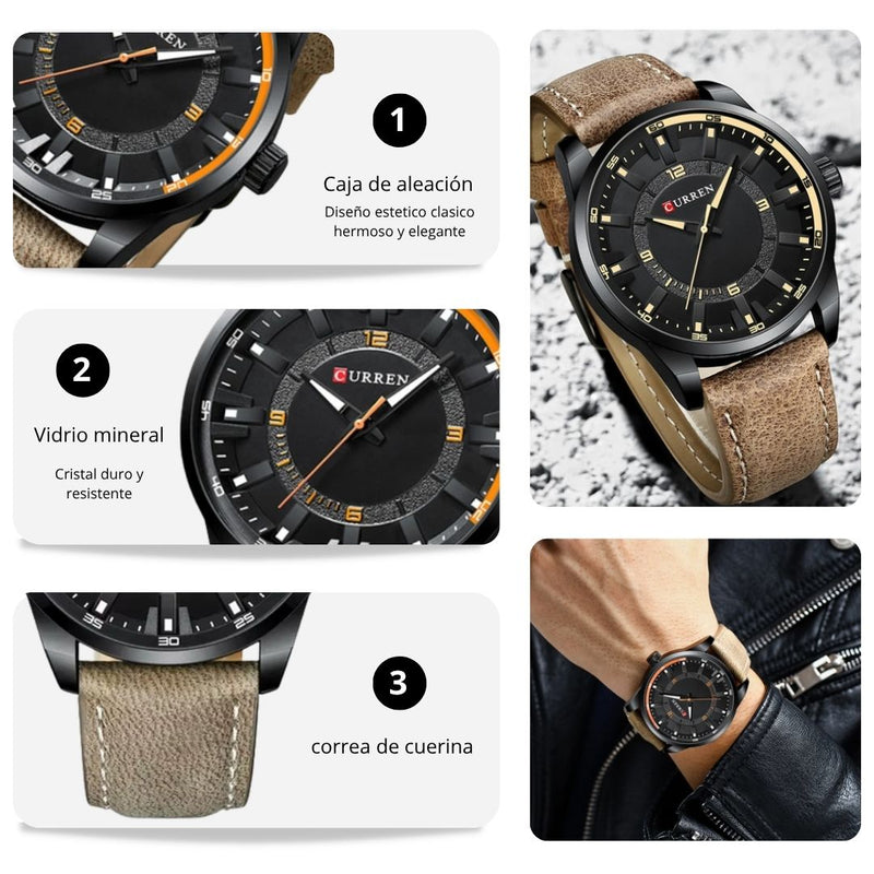 Reloj CURREN 8390 Elegante Para Hombre - Gris