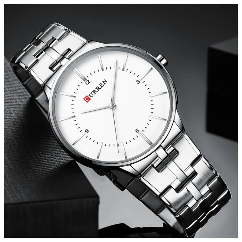 Reloj CURREN 8321 Elegante Para Hombre - Plateado