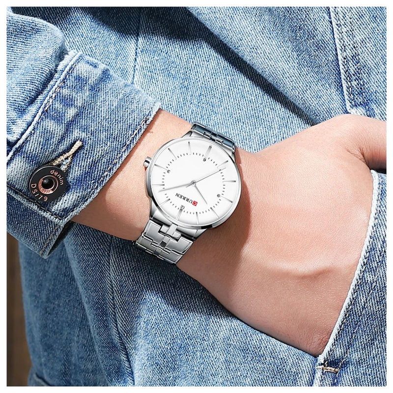 Reloj CURREN 8321 Elegante Para Hombre - Plateado