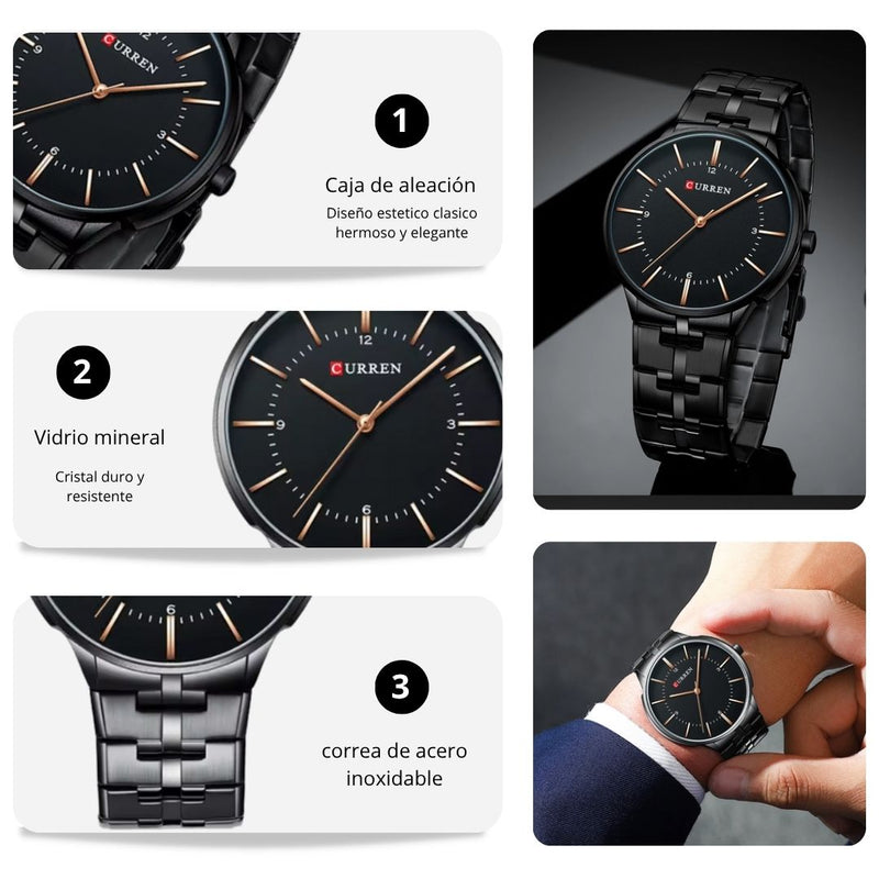 Reloj CURREN 8321 Elegante Para Hombre - Pavonado
