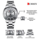 Reloj CURREN 8385 Elegante Para Hombre - Plateado