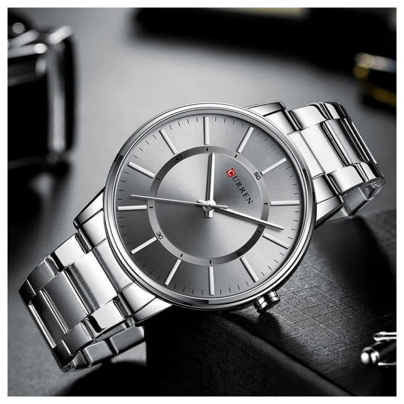 Reloj CURREN 8385 Elegante Para Hombre - Plateado