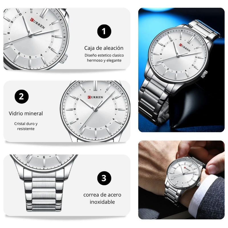 Reloj CURREN 8430 Elegante Para Hombre - Blanco