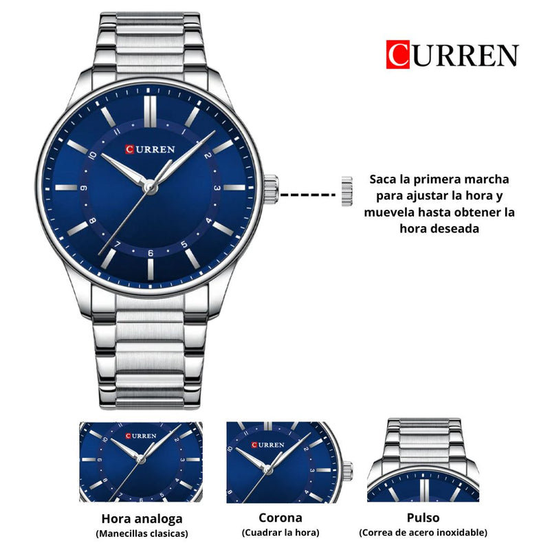 Reloj CURREN 8430 Elegante Para Hombre - Azul