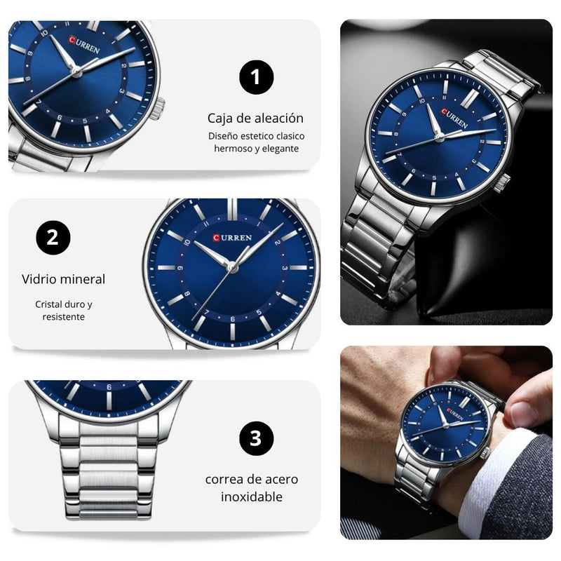 Reloj CURREN 8430 Elegante Para Hombre - Azul