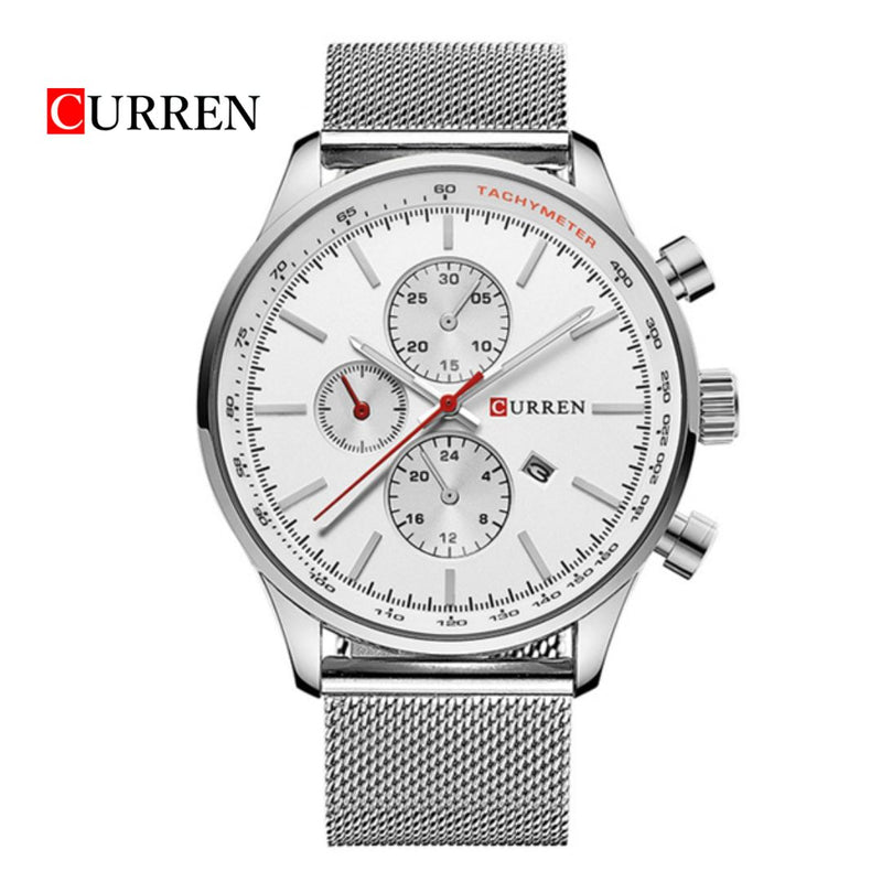 Reloj CURREN 8227 Elegante Para Hombre -Plateado