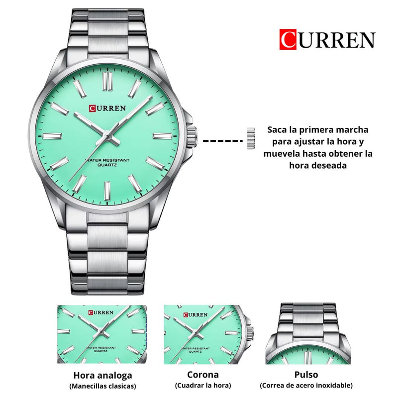 Reloj CURREN 9090 Elegante Para Hombre - Turquesa