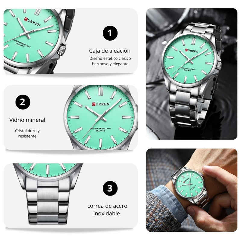 Reloj CURREN 9090 Elegante Para Hombre - Turquesa