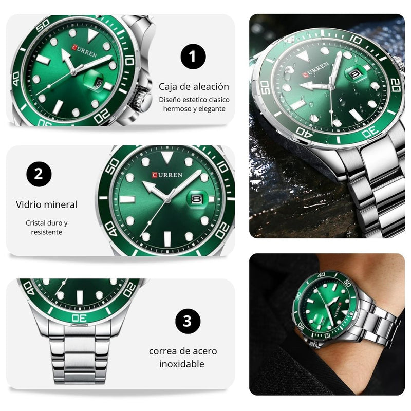 Reloj CURREN 8388 Elegante Para Hombre - Verde