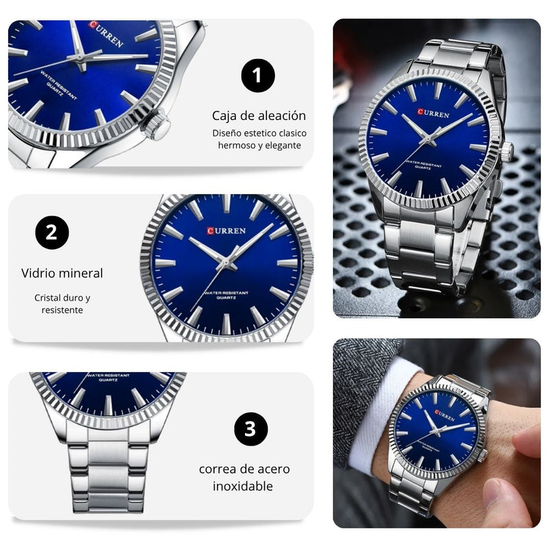 Reloj CURREN 8425 Elegante Para Hombre - Azul