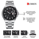 Reloj CURREN 8375 Elegante Para Hombre - Plateado