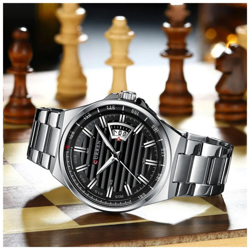 Reloj CURREN 8375 Elegante Para Hombre - Plateado