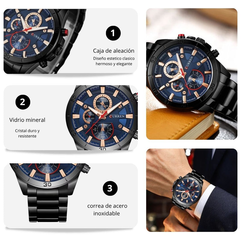 Reloj CURREN 8275 Elegante Para Hombre - Pavonado