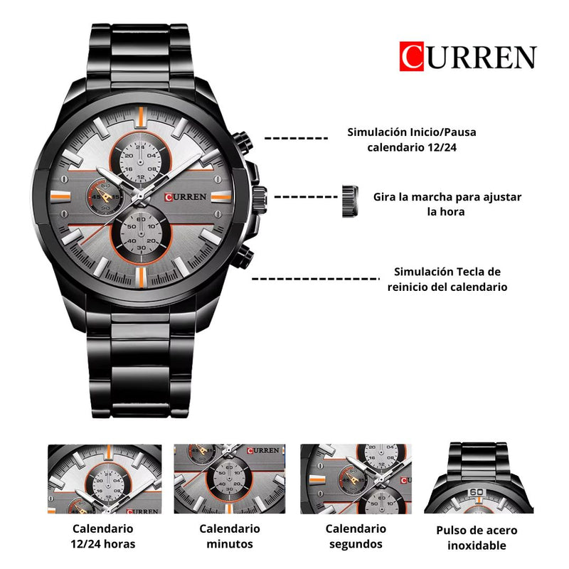 Reloj CURREN 8274 Elegante Para Hombre - Pavonado