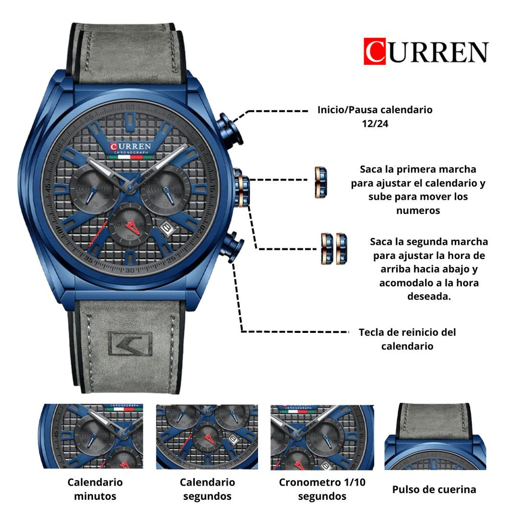 Reloj CURREN Cronografo 8392 Para Hombre Gris - Main Image