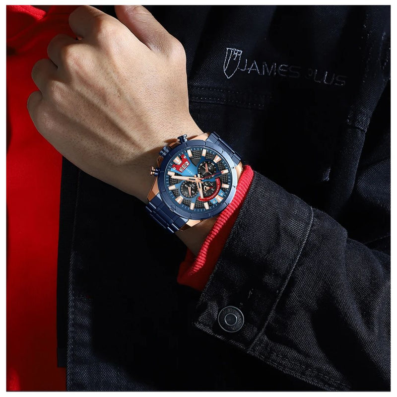 Reloj CURREN Cronografo 8401 Para Hombre - Azul