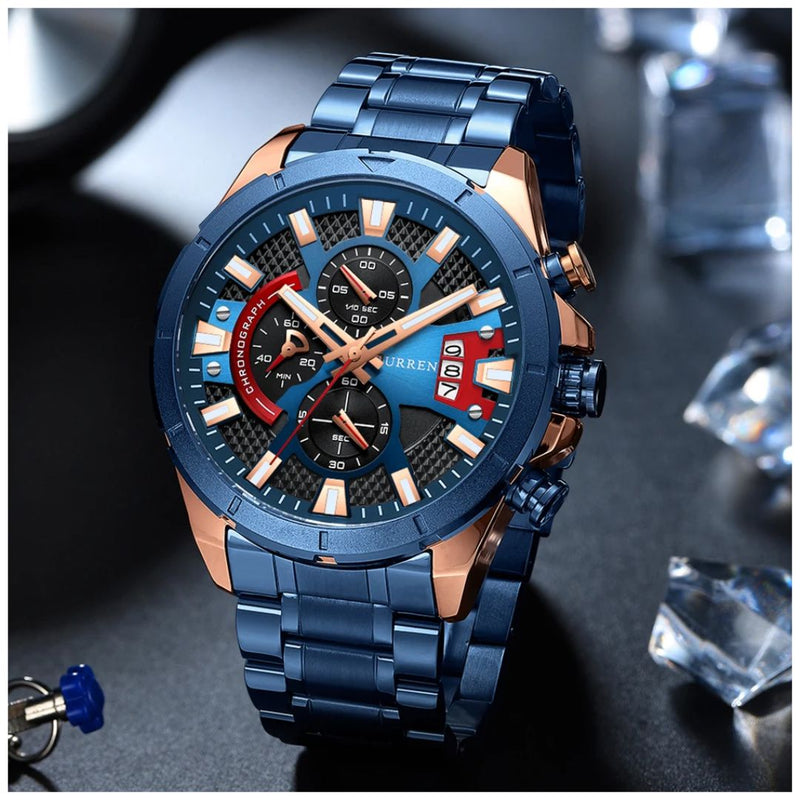 Reloj CURREN Cronografo 8401 Para Hombre - Azul