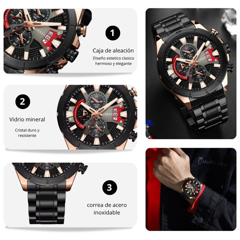 Reloj CURREN Cronografo 8401 Para Hombre - Negro