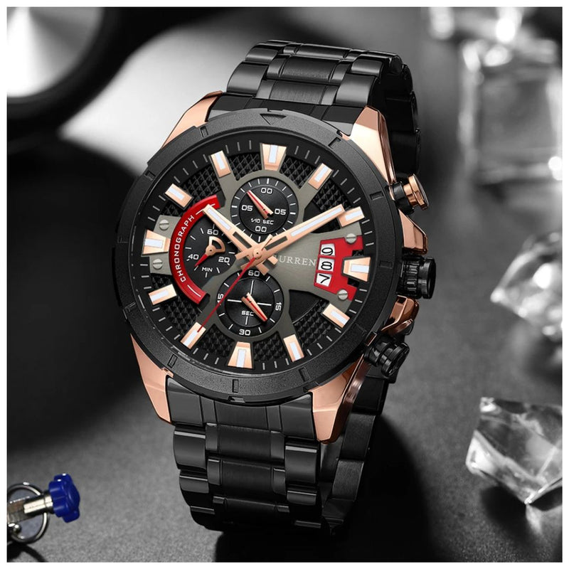 Reloj CURREN Cronografo 8401 Para Hombre - Negro