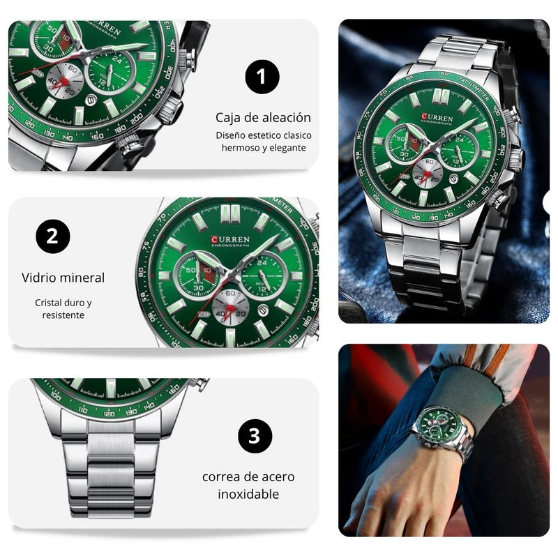 Reloj CURREN Cronografo 8418 Para Hombre - Verde
