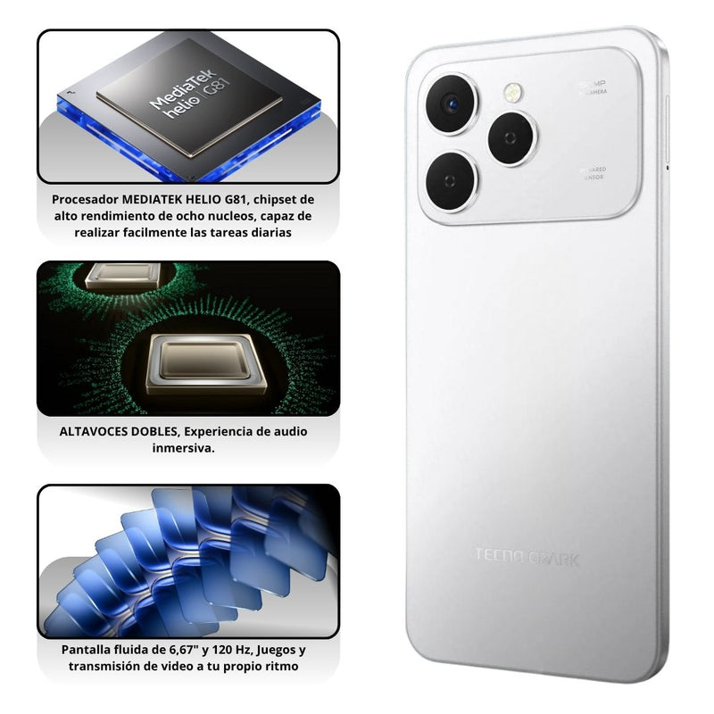 Celular Tecno Spark 40 256GB/8GB - Blanco