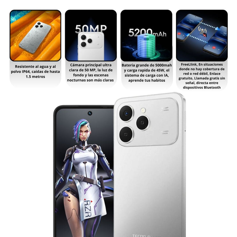 Celular Tecno Spark 40 256GB/8GB - Gris