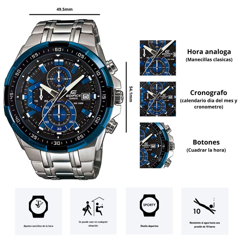 Reloj Casio Edifice EFR-539D-1A2V Diseño Deportivo