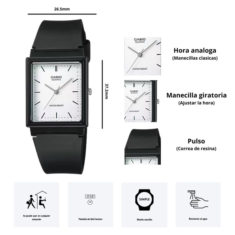Reloj Casio Modelo MQ-27-7E Diseño Casual