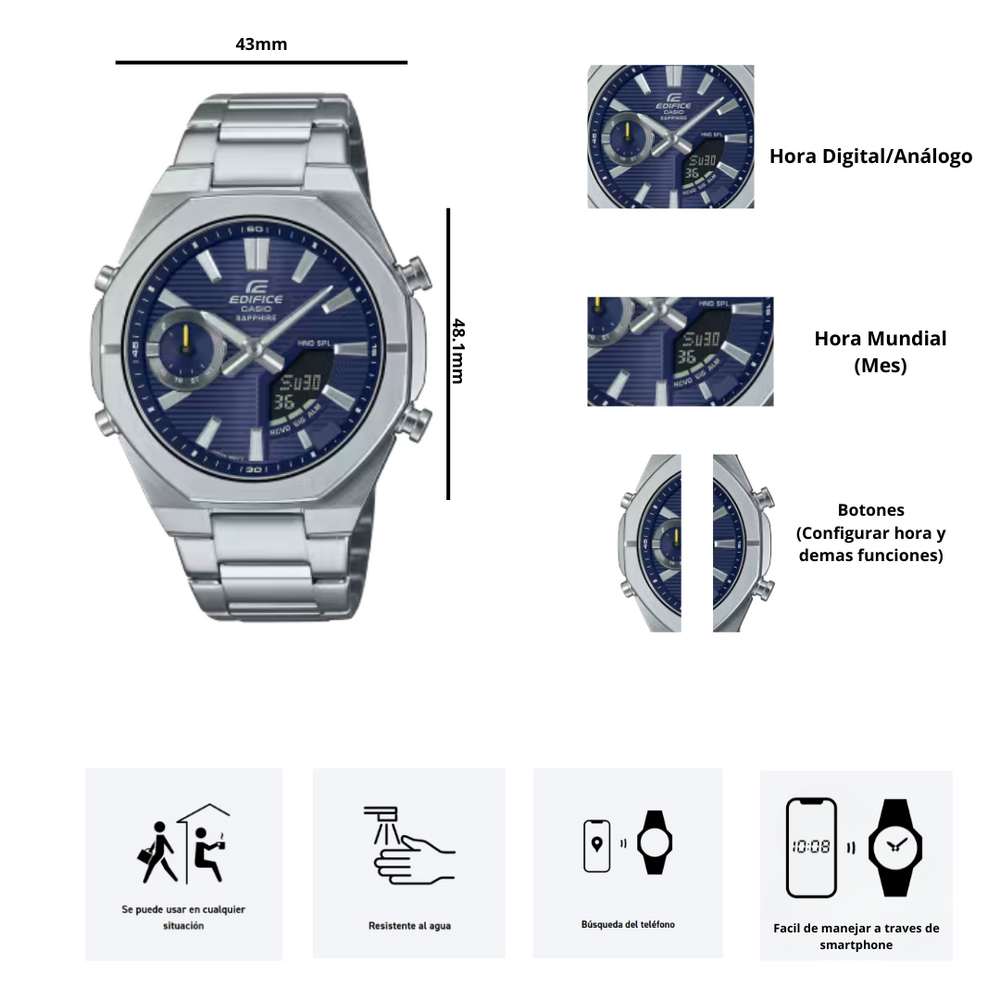Reloj Casio Edifice Como Se Maneja Un Reloj De Manecillas Reloj