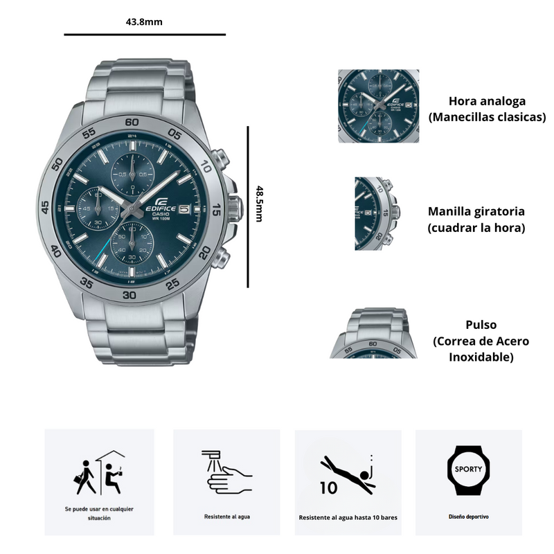 Reloj Casio Edifice EFR-526D-2A Diseño Deportivo