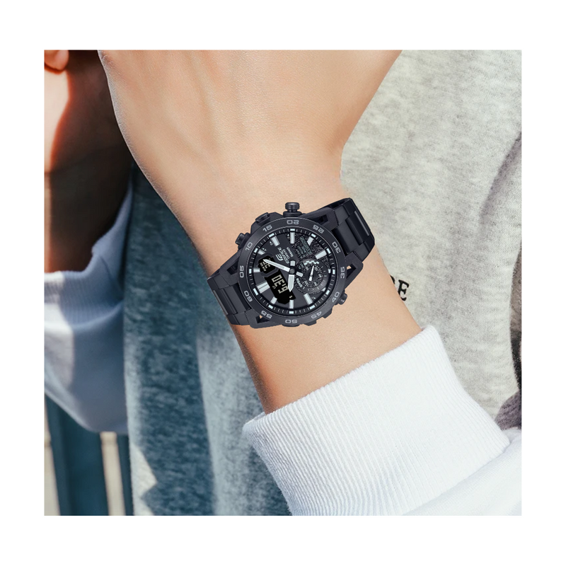 Reloj Casio Edifice ECB-40BK-1A Cronografo Diseño Deportivo