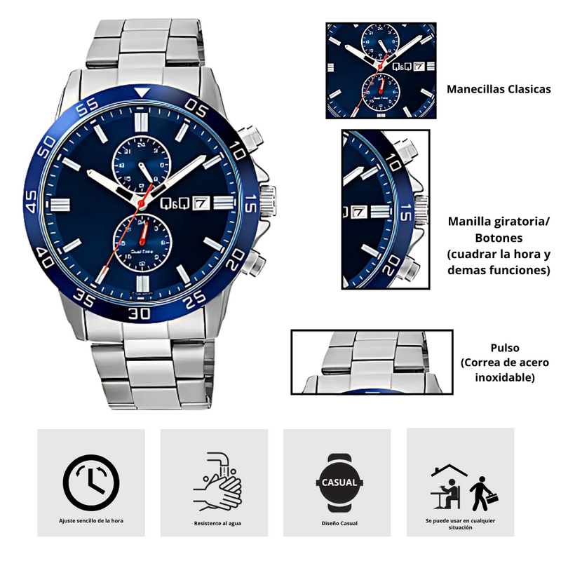 Reloj Q&Q C73A-001PY Diseño Elegante