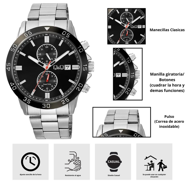 Reloj Q&Q C73A-002PY Diseño Elegante