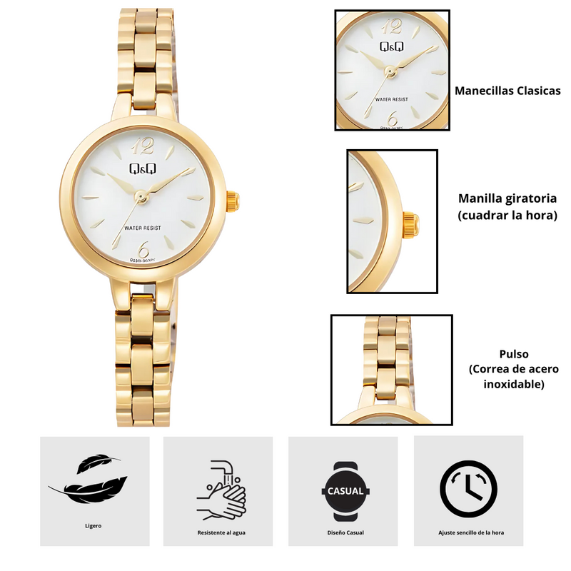 Reloj Q&Q Q55B-003PY Diseño Elegante