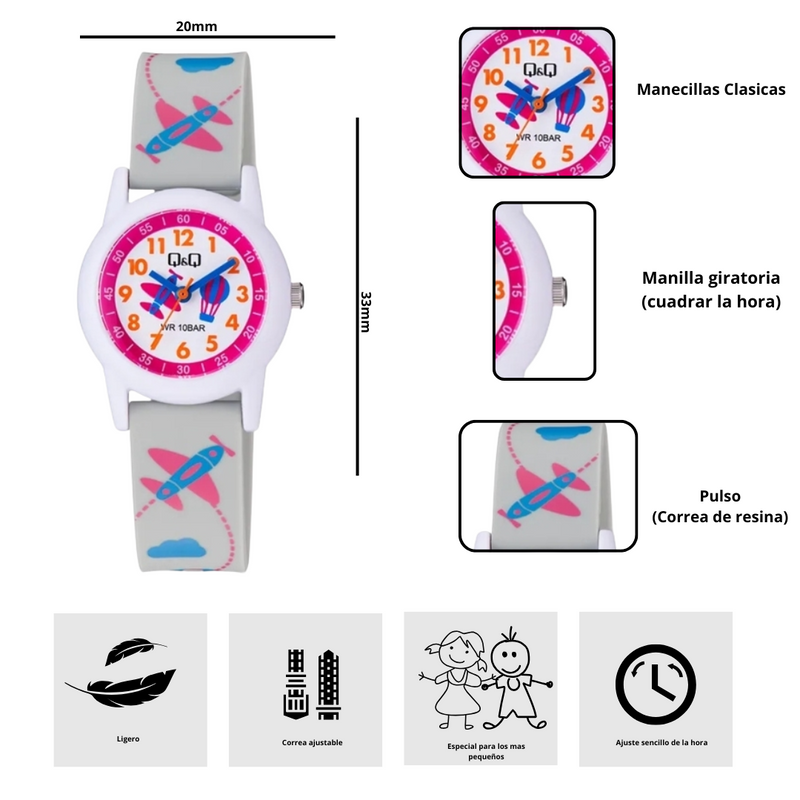 Reloj Q&Q V22A-021VY Diseño Infantil