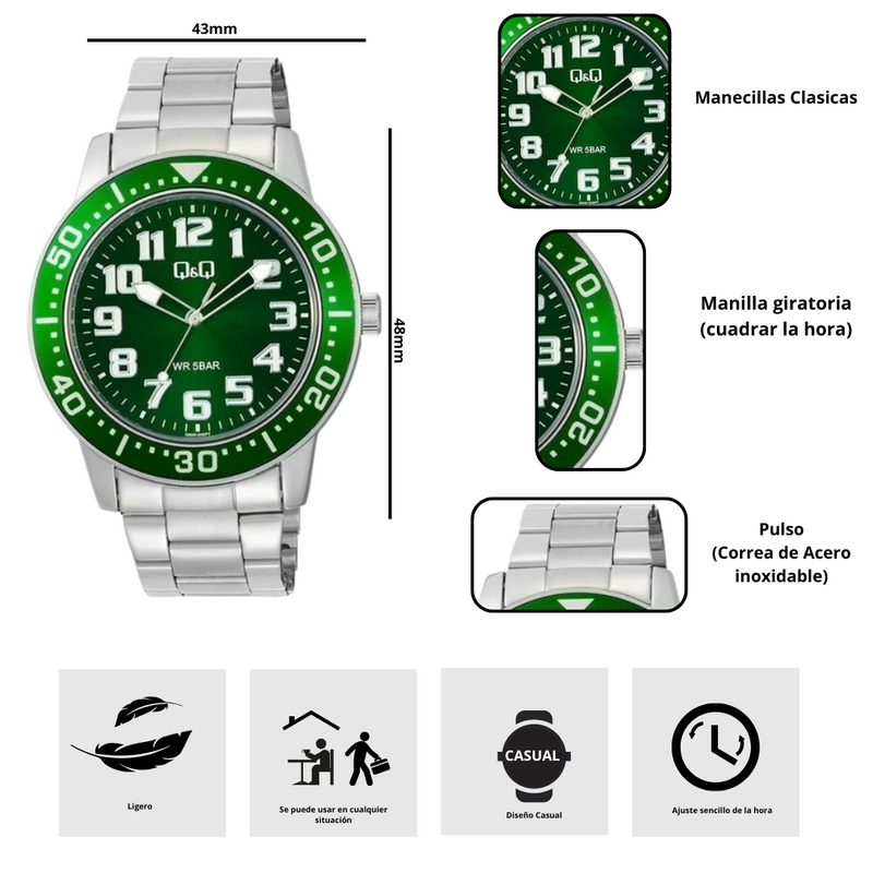 Reloj Q&Q Q60B-003PY Diseño Elegante