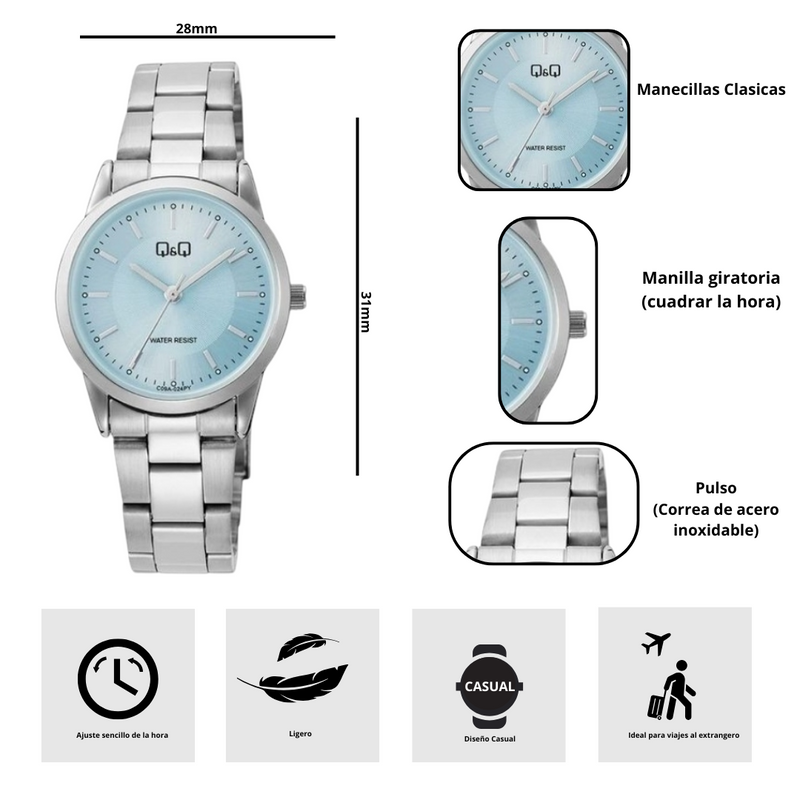 Reloj Q&Q C09A-024PY Diseño Casual