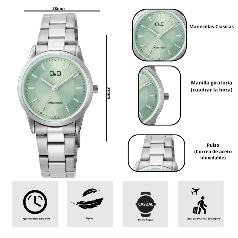 Reloj Q&Q C09A-025PY Diseño Casual