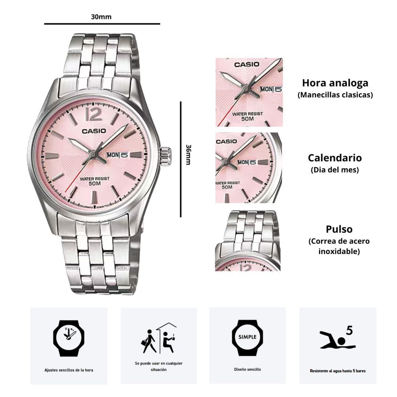 Reloj Casio Modelo LTP-1335D-5A Diseño Elegante