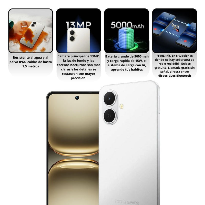 Celular Tecno Spark GO 2 64GB/3GB - Blanco
