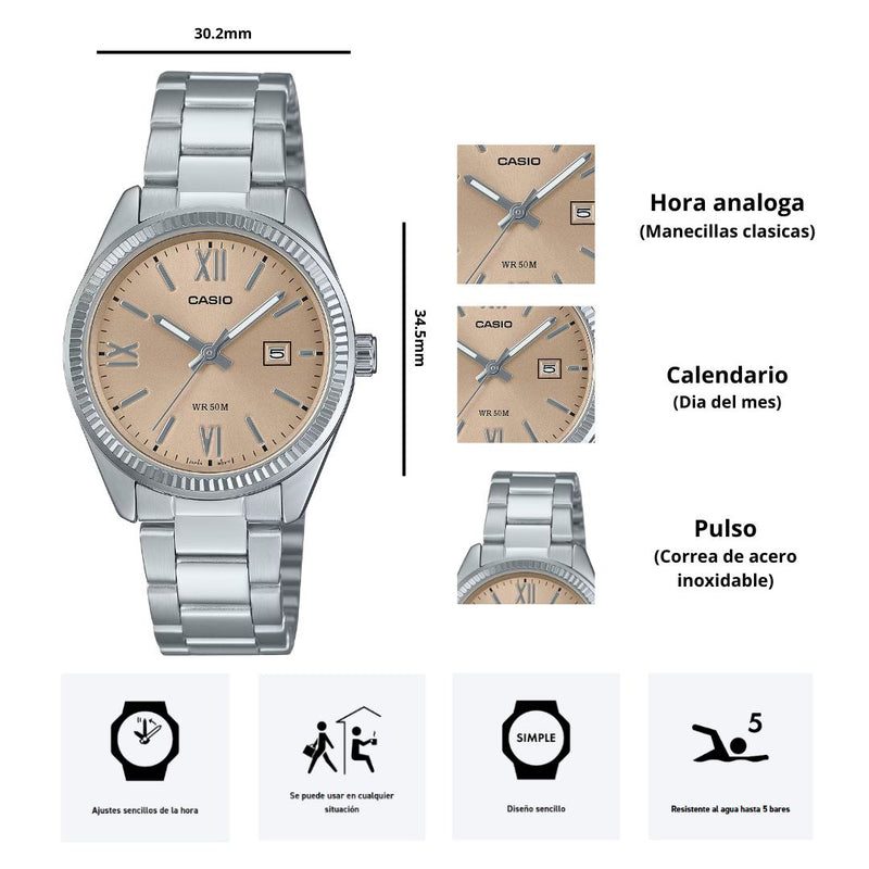 Reloj Casio Modelo LTP-1302DD-4A2 Diseño Elegante