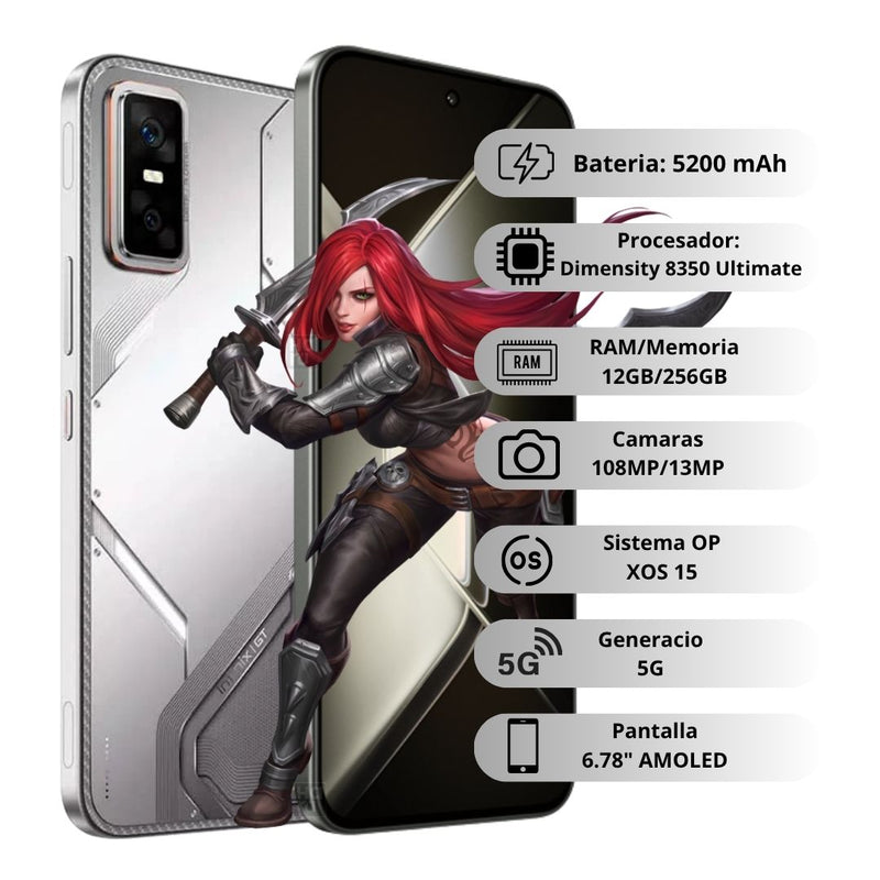 Celular INFINIX GT 30 Pro 256GB/12GB RAM - Plateado