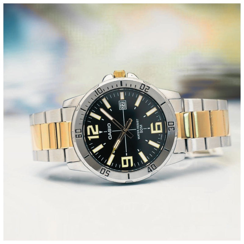 Reloj Casio MTP-VD01SG-1B Diseño Elegante