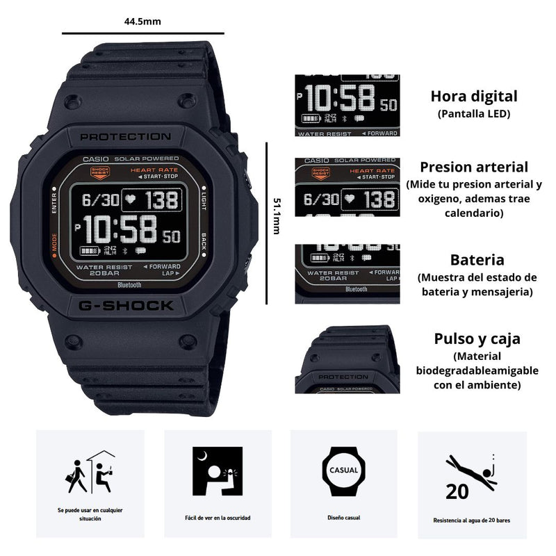 Reloj inteligente G-SHOCK Modelo DW-H5600-1D Deportivo