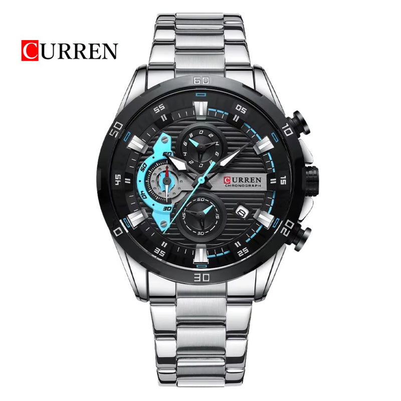 Reloj CURREN Cronografo 8402 Para Hombre - Plateado